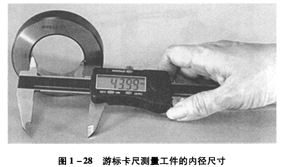 游標(biāo)卡尺測量工件的內(nèi)徑尺寸 游標(biāo)卡尺