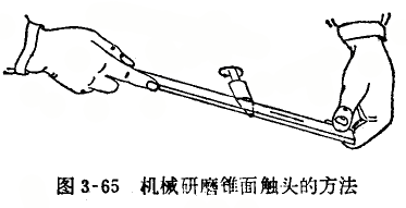 內徑百分表錐面觸頭的研磨 內徑百分表